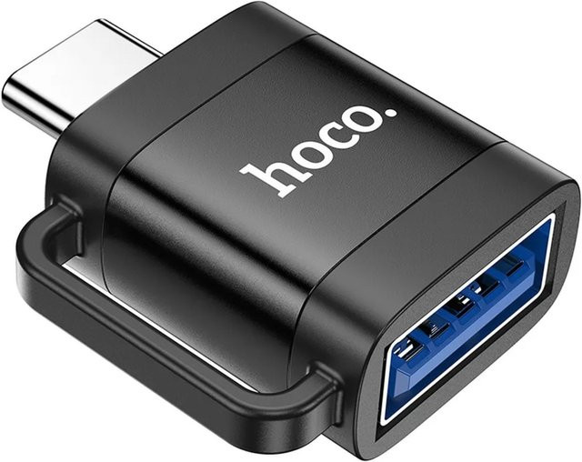 HOCO UA31C OTG Adapter USB-C auf USB-A in Schwarz - Bild 1