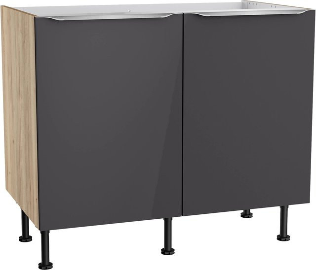 Optifit Küchen-Spülenunterschrank Linus984 in Anthrazit-WildEiche, B/T/H: 100 x 58,4 x 87 cm - Bild 1