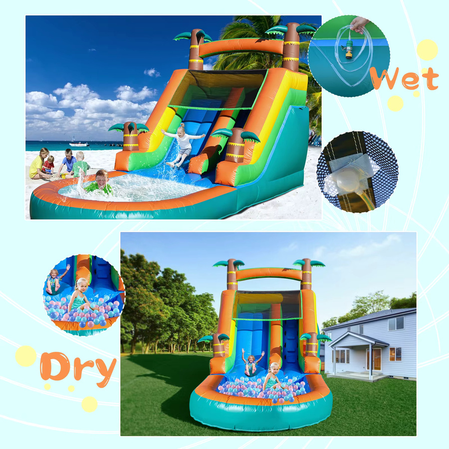 KING INFLATABLE Kommerzielle aufblasbare Wasserrutsche mit Pool aus PVC in Mehrfarbig - Bild 5