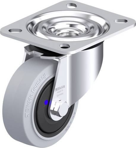 Blickle L-POEV 80XKF-SG Stahlblech-Lenkrolle in Silber mit 80 mm Rad-Durchmesser und 140 kg Tragfähigkeit - Bild 1