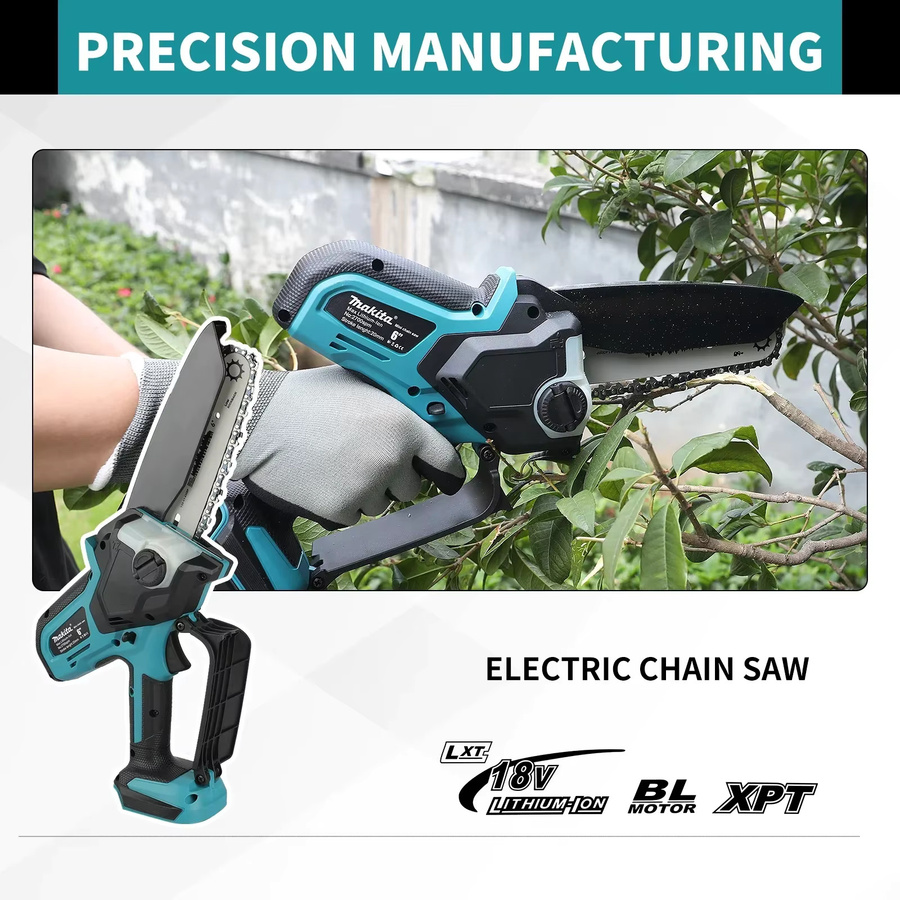 Makita Elektro-Kettensäge in Türkis mit 8,0 m/s Geschwindigkeit und automatischer Kettenspannung - Bild 5