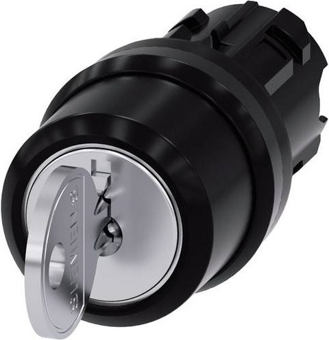 Siemens Schlüsselschalter mit Frontring aus Kunststoff in Schwarz 2 x 45° 3SU1000-4BL11-0AA0 - Bild 1