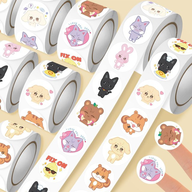 LINE FRIENDS Ateez-Gruppenpuppen-Cartoon-Aufkleber, 500 Stück - Bild 1