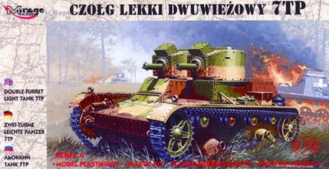 Mirage Hobby Leichter Panzer 7 TP mit Zwillingsturm, Modellbau, 1:72 - Bild 1
