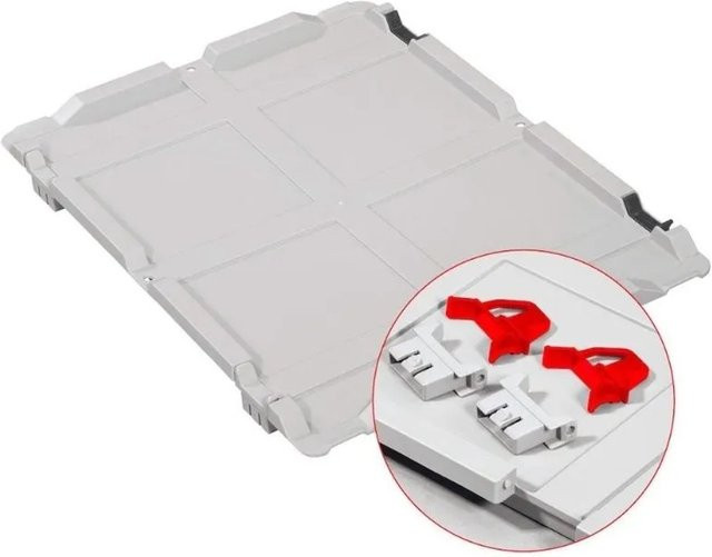 PROREGAL SuperSparSet 5x Eurobox NextGen Grip mit Scharnierdeckel und roten Schiebeschnappverschlüssen, Grau, H: 32 cm, B: 40 cm, T: 60 cm - Bild 1