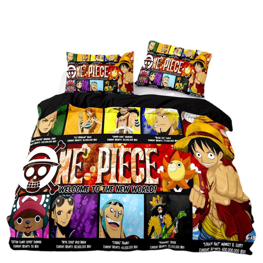 One Piece Bettwäsche Set Monkey D. Luffy mit 3D-Druck, Multicolor, 3-teilig, B/H: 175 x 218 cm - Bild 2