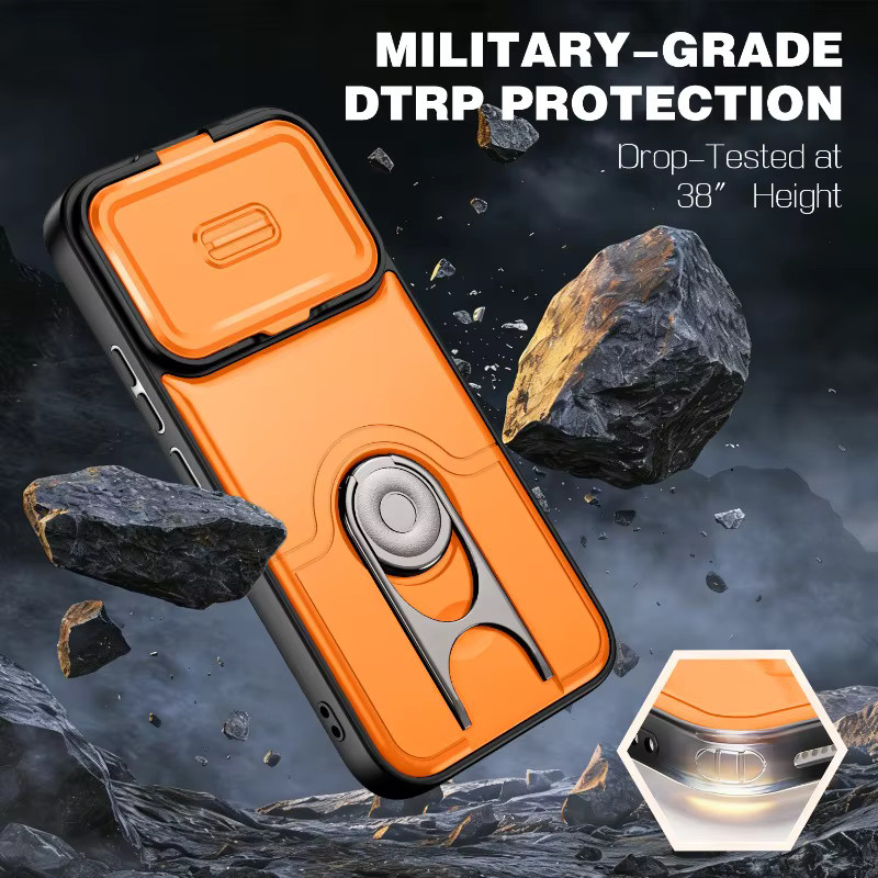 Robuste Hybrid Schiebe-Kameraschutzhülle für Xiaomi 14T 15T Pro 15 Ultra und Mi 17 Pro Max in Pink und Orange - Bild 3