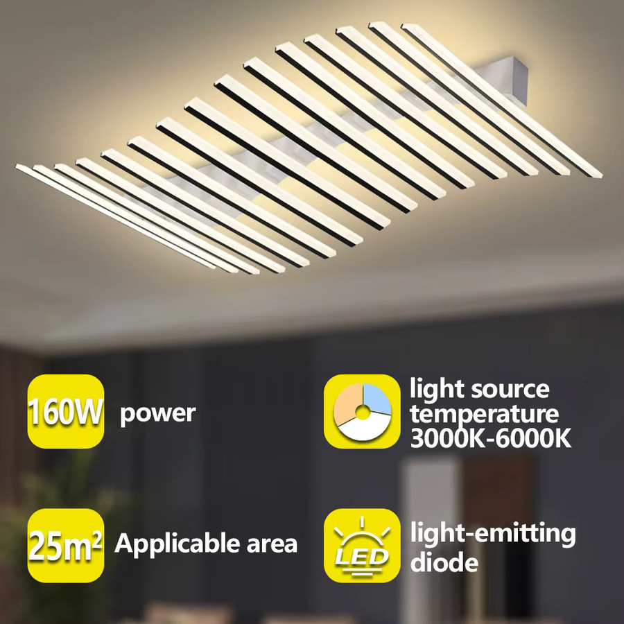 IRALAN LED Deckenleuchte im modernen Nordic Design für Wohnzimmer, Esszimmer und Schlafzimmer in Schwarz oder Weiß - Bild 3