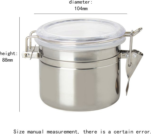 JIBILL Edelstahl Feuchtigkeitsglas mit Siegelschalle in Silber oder Beige zur Tabak- und Zigarrenkonservierung, 500 ml - Bild 1