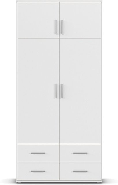 RAUCH Drehtürenschrank Kemi 4-türig mit integrierten Schubladen, B/T/H: 53 x 68,34 x 194 cm - Bild 1