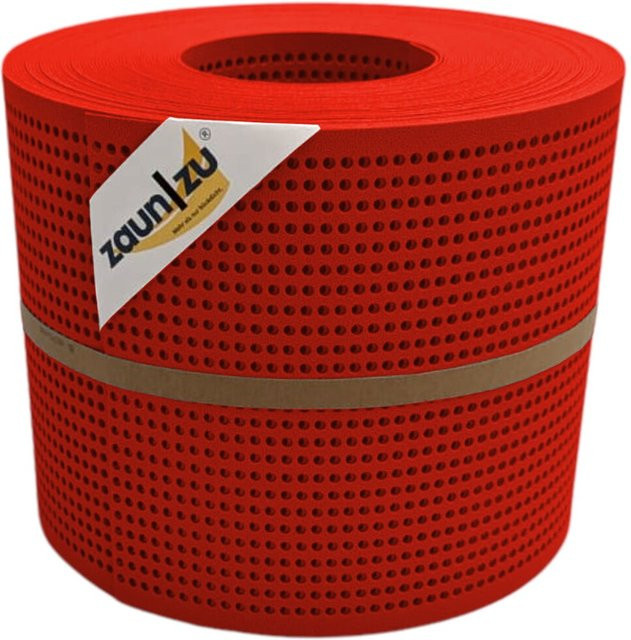zaun zu Sichtschutzstreifen PP Premium gelocht semi-transparent Rot 26m - Bild 1