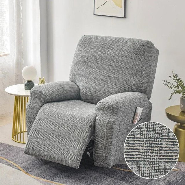 Yiran Furniture Stretch-Schutzbezug für Relaxliege und Sessel, grau, wasserabweisend und rutschfest - Bild 1