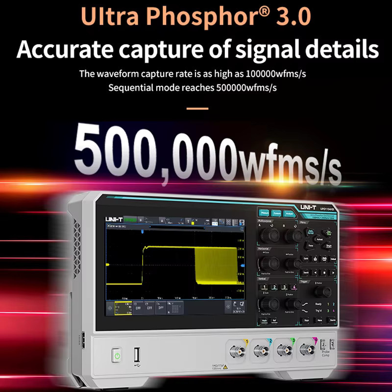 UNI-T Oszilloskop UPO1154HD UPO1082HD mit 2/4 Kanälen, 1,25 GSa/s, 80/150 MHz Bandbreite und 12-Bit ADC - Bild 4