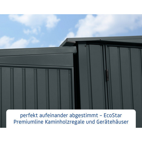 Ecostar Kaminholzregal Trend-V aus Metall in Anthrazitgrau, B/H/T: 112,7 x 198 x 102,5 cm - Bild 3