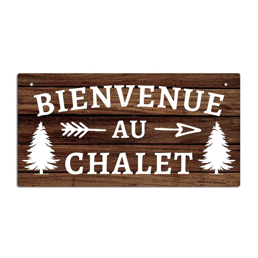 Putuo Decor Holzschild Bienenkomst Au Chalet Wandkunst aus Holz zum Aufhängen - Bild 2