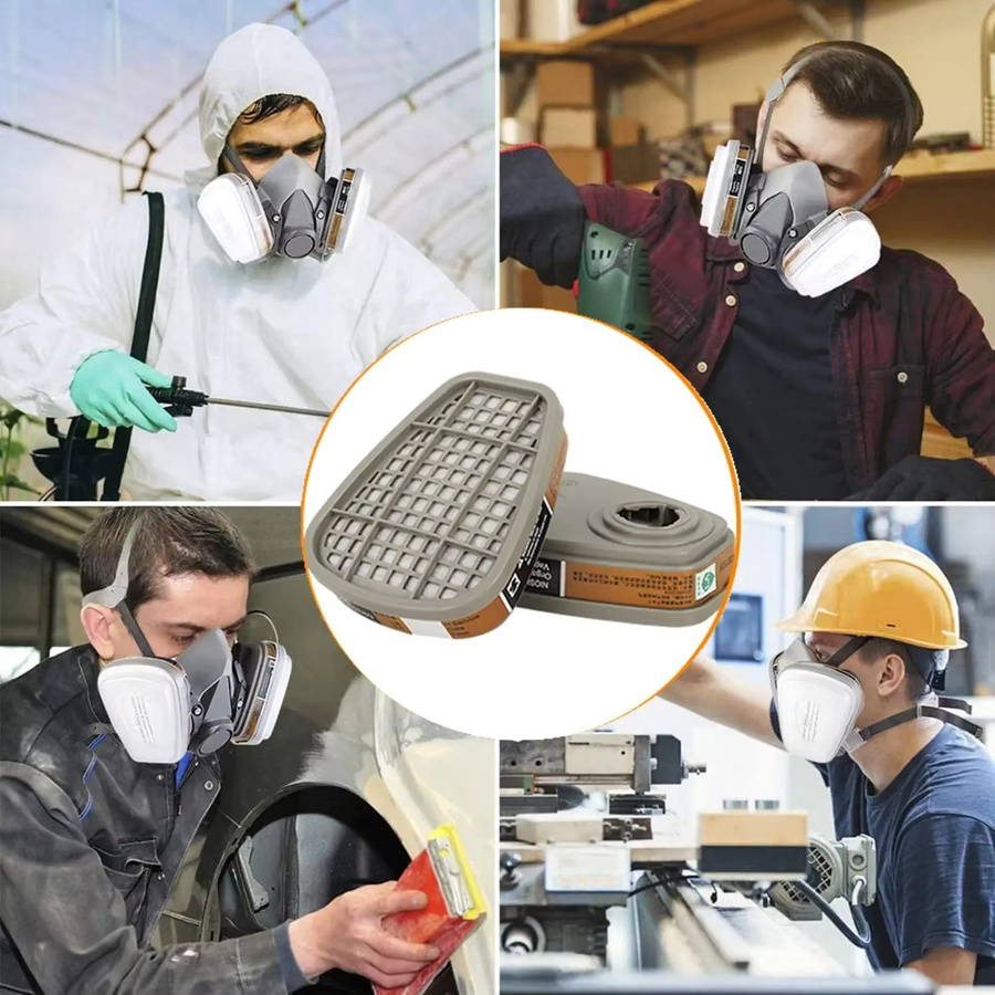 3M Aktivkohle-Filterpatronen 6001-501 5N11 in Grau als Ersatz für 3M Atemschutzmasken der Serien 6100, 6200, 7501, 7502, 6502 und 6800 - Bild 3