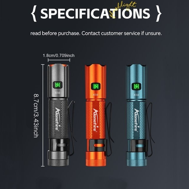 Alonefire Mini EDC High Power Stift Taschenlampe, USB aufladbar mit Magnet, tragbare Notbeleuchtung für Outdoor, Camping und Wandern - Bild 1