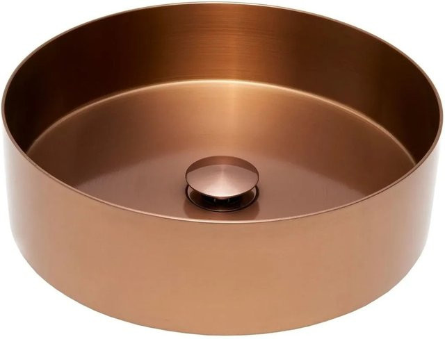 Swiss Aqua Technologies Aufsatzwaschbecken aus Edelstahl in Rosegold gebürstet, Durchmesser: 38 cm - Bild 1