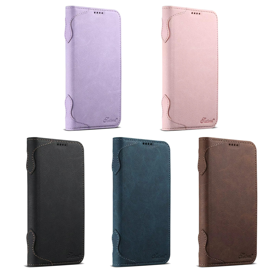 Suteni Kartenhalter-Brieftasche Flip-Cover-Telefonhülle mit MagSafe für iPhone 17 Pro Max 16 Plus 15 14 13 in Blau oder Braun - Bild 6