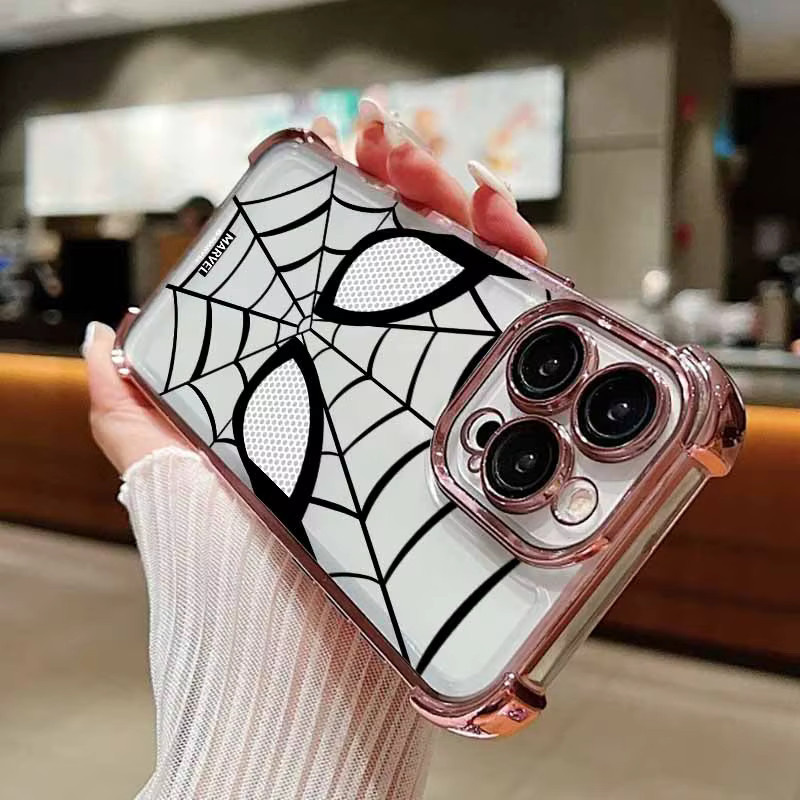 S-pider-ManS Handyhülle mit Galvanisierung und Fallschutz für Apple iPhone 17 AIR 16E 16 15 14 13 12 11 XS Pro Max mini Plus - Bild 2
