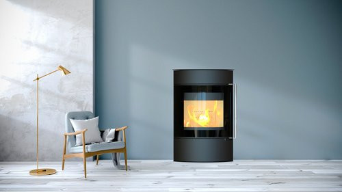 THERMIA Kaminofen Nürnberg XL, schwarz, Stahl, 8 kW, B: 130,0 cm, H: 776,0 cm, T: 461,0 cm - Bild 1