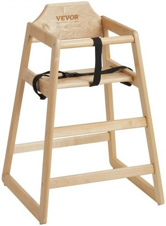 VEVOR Hochstuhl aus Birkenholz für Babys und Kleinkinder, verstellbarer Essstuhl in Braun mit Armlehnen - Bild 1