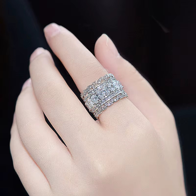 Huitan Ringe, Silber Farbe, CZ Kristall, Damen - Bild 3