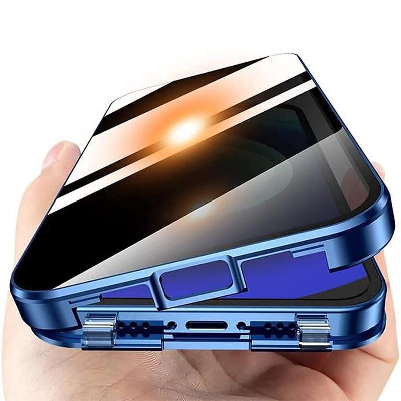 FUCHU Magnetische Schutzhülle mit Sichtschutzglas für Samsung Galaxy S26 Ultra S25 S24 FE S23 S22 S21 Plus A17 A57 A37 A55 A56 in Blau - Bild 2