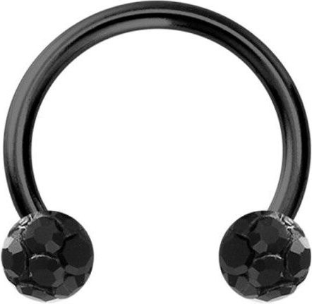 Allbestart Nasenring Septum Piercing, Edelstahl, Zirkonia, Kristall, Schwarz, Damen - Bild 1