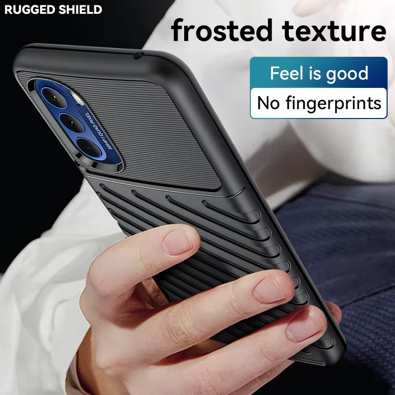 Stoßfeste Silikon-Handyhülle für Motorola Moto G Stylus 5G in Schwarz - Bild 3