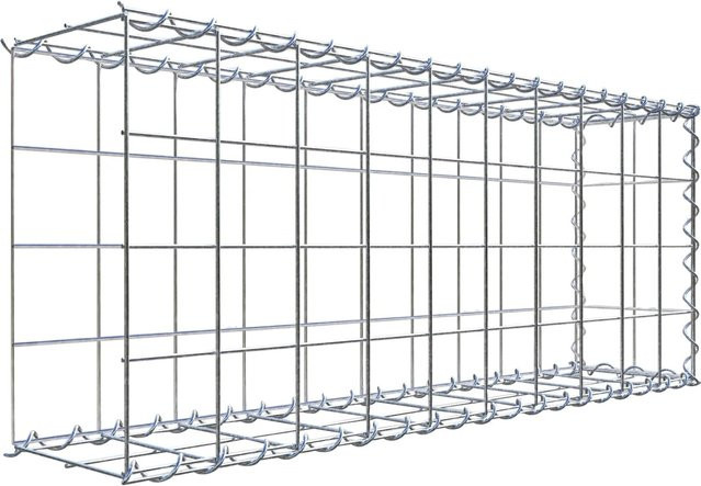 Gabiona Gabione-Anbaukorb Typ 2 aus Stahl in Silbergrau, B/T/H: 40 x 100 x 20 cm, Maschenweite 10 x 10 cm - Bild 1