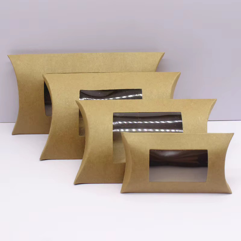 10 Stück DIY-Geschenkverpackungsboxen aus braunem Kraftpapier mit Sichtfenster - Bild 2