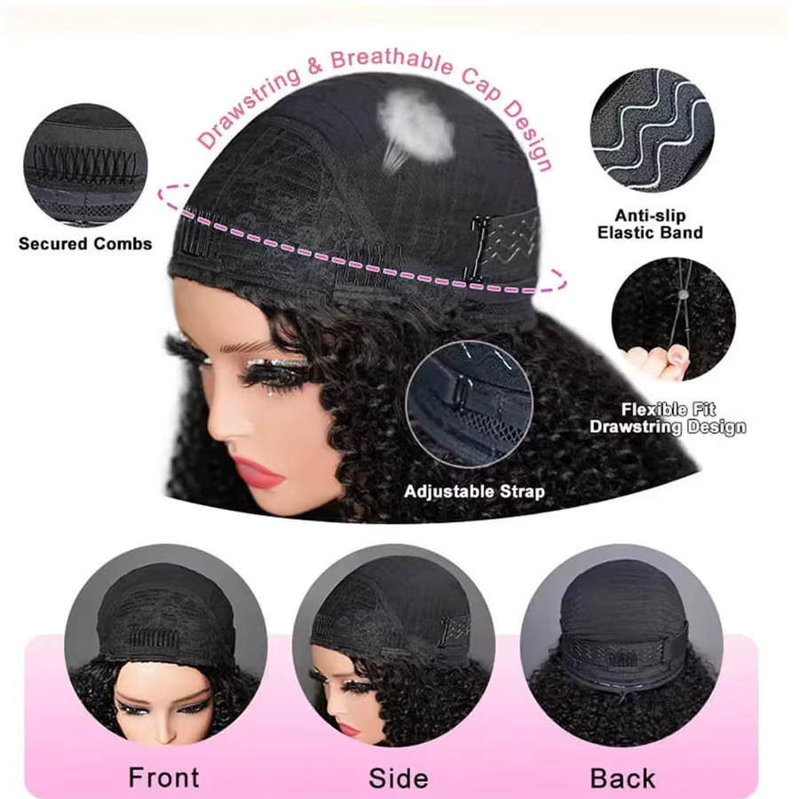 Dula A Hair Kinky Curly Echthaar-Halbperücke, Damen - Bild 4