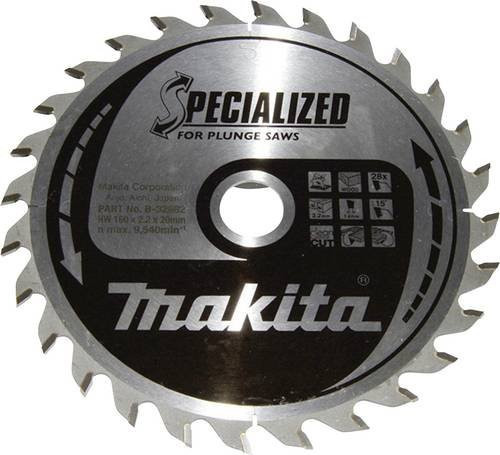 Makita Kreissägeblatt B-32982 für Holz und Metall, Farbe: Silber, Durchmesser: 160 mm, Bohrung: 20 mm, Zähne: 28 - Bild 1