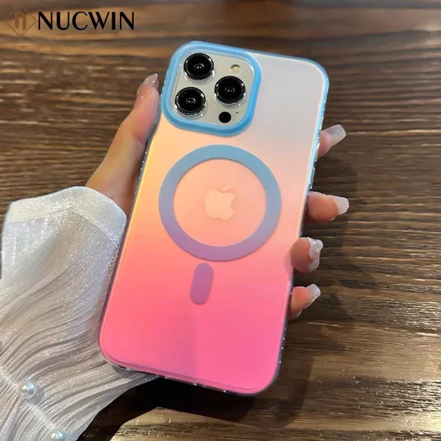 NUCWIN Aurora Gradient Magnetische Ladehülle für iPhone 11 bis 17 Pro Max Plus mit MagSafe Kompatibilität aus Acryl in Multicolour - Bild 1