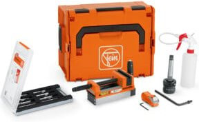 Fein VersaMAG Kernbohrer Set MK3 mit Magnetschraubstock und HSS-Bohrsäge in Orange - Bild 1