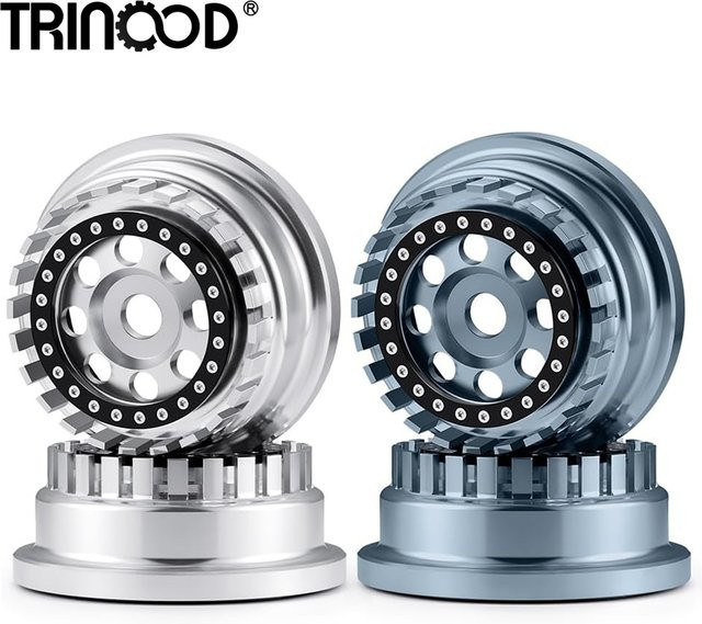TRINOOD Aluminium Beadlock Felgennabe, 4-teiliges Set, Grau, Metall - Bild 1