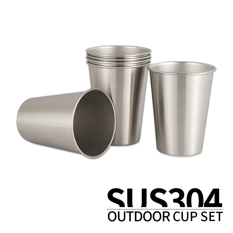 CLS Outdoor-Becher-Set aus 304 Edelstahl in Weiß und Silber für Camping und Picknick - Bild 3