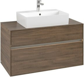 V&B Waschtischunterschrank Collaro mit Waschbecken und LED-Beleuchtung, B/H/T: 100 x 54,8 x 54,8 cm - Bild 1
