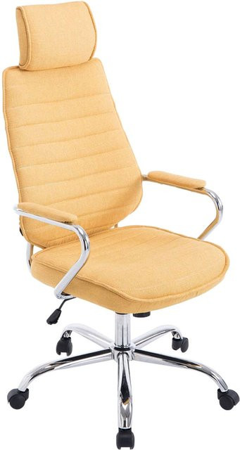TPFLiving Bürostuhl RocketStoff Executive Chair in Gelb mit Armlehnen und Rollen, B/T/H: 60,0 x 67,0 x 128,0 cm - Bild 1