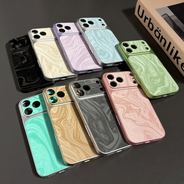 Stoßfeste Handyhülle mit Samt-Matte-Wellenstruktur und Farbverlauf in Beige für Apple iPhone 11 bis iPhone 17 Pro Max - Bild 1