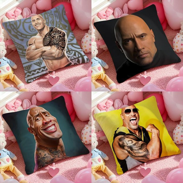 Kissenbezug The Rock Face America Dwayne Johnson, Mehrfarbig und Schwarz, B/T/H: 30 x 30 x 30 cm - Bild 1