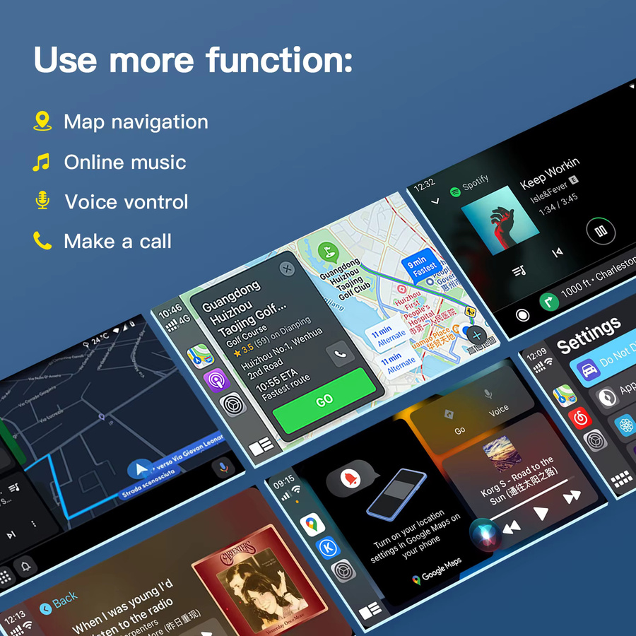 CARABC Drahtloses CarPlay und Android Auto Modul für Toyota Entune 2.0 Touch in Schwarz und Grau - Bild 4
