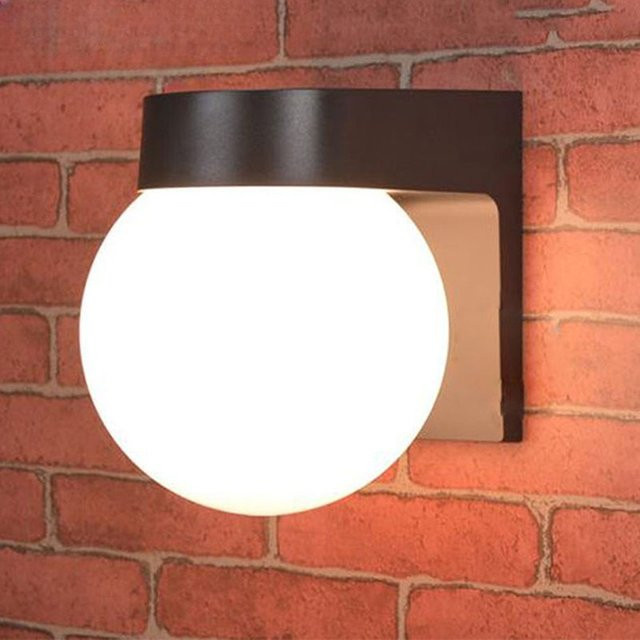 Loft LED Outdoor Veranda Lampe Schwarz mit E27 Fassung und Kugelschirm für dein Zuhause - Bild 1