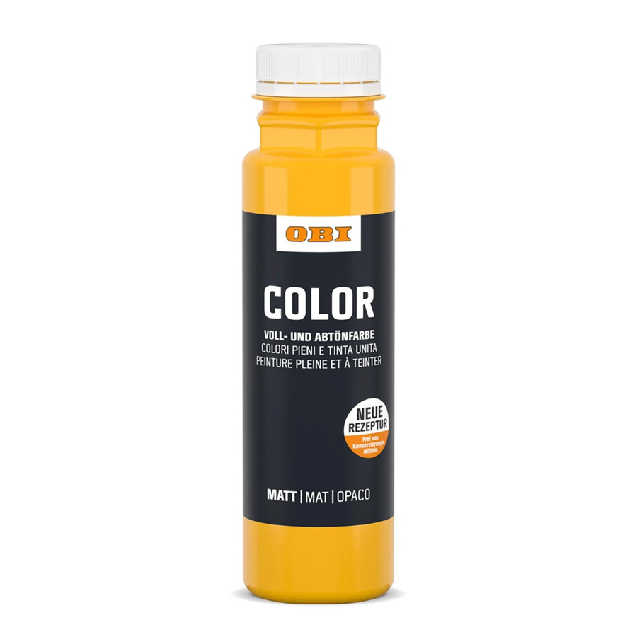 OBI Color Voll- und Abtönfarbe Gold-Gelb, wasserbasierte Dispersionsfarbe, 250 ml - Bild 2