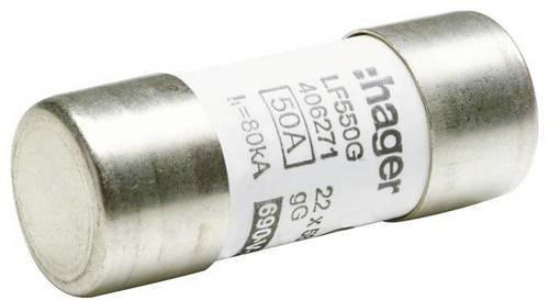 Hager LF550G Feinsicherung Silber, 10 Stück, Durchmesser: 22 mm, Länge: 58 mm - Bild 1