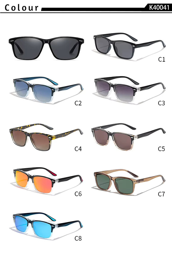 HBK Sonnenbrille, quadratisch, Vollrand, schwarz, polarisiert, Unisex - Bild 1