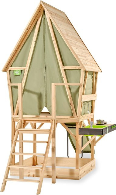 EXIT TOYS Yuki 550 Holzspielhaus mit Rutsche, Balkon und Matschküche - Bild 1