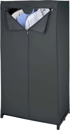 Wenko Kleiderschrank mit Ablage und Kleiderstange in Schwarz, B/T/H: 75 x 50 x 150 cm