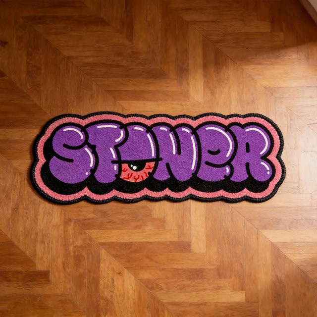 VIKAMA Graffiti Letter Teppich in Multicolour, weicher und flauschiger Teppich für Wohnzimmer, Schlafzimmer, Flur oder Badezimmer - Bild 1